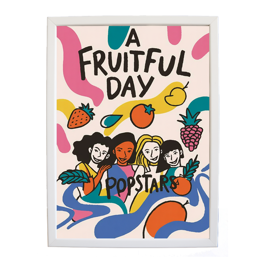 Popstars – Musician Wall Art – wall art print – A Fruitful Day – punchy electronic pop, four piece girl band – Music Stag