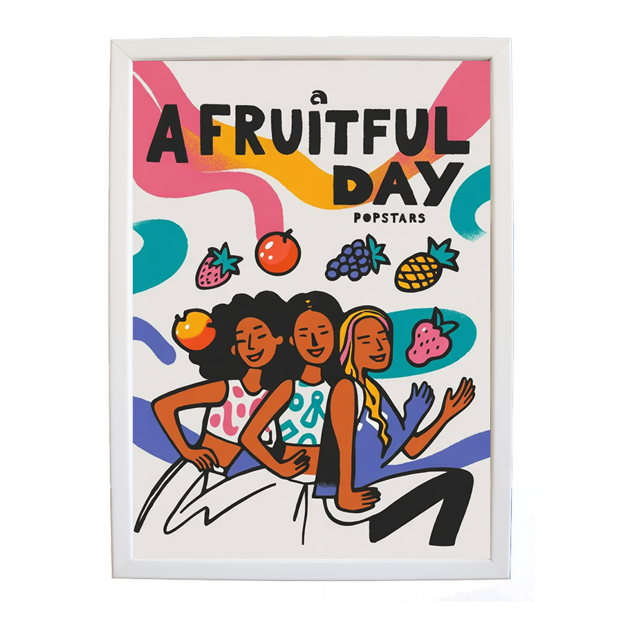 Popstars – Home Music Decor Print – wall art print – A Fruitful Day – punchy electronic pop, four piece girl band – Music Stag