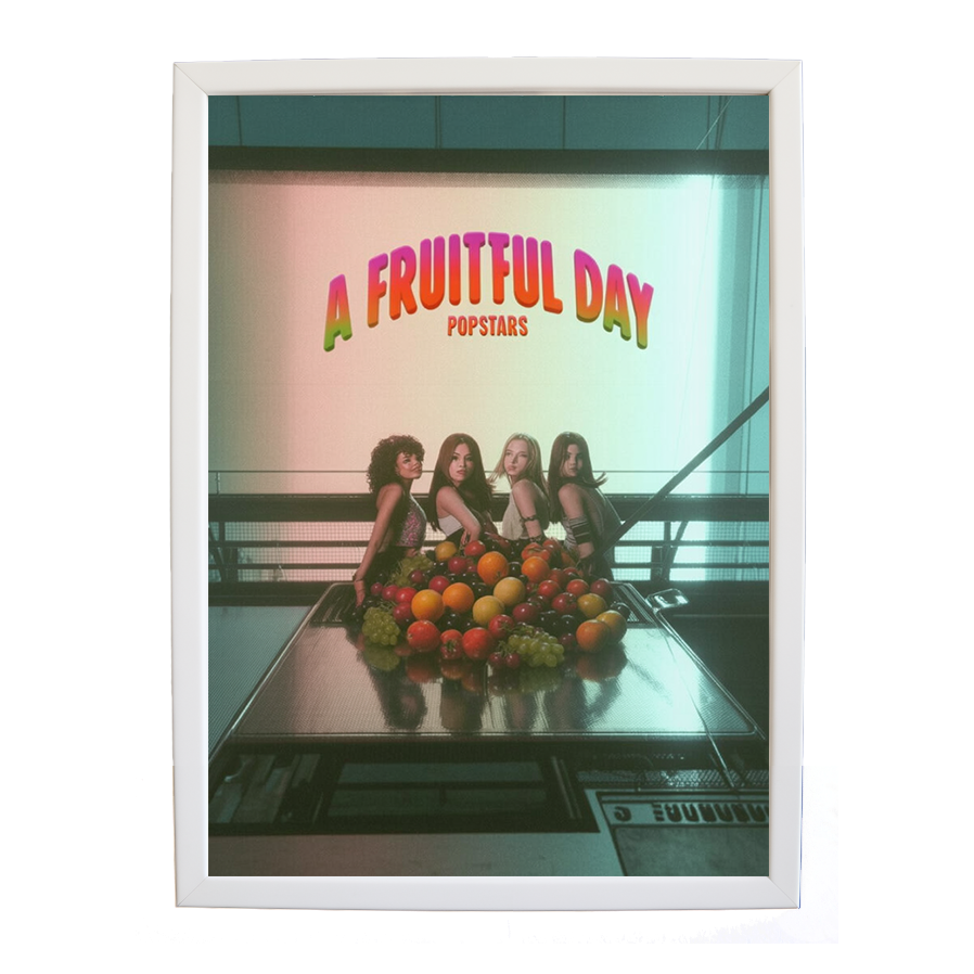 Popstars – Emotive Music Art – wall art print – A Fruitful Day – punchy electronic pop, four piece girl band – Music Stag