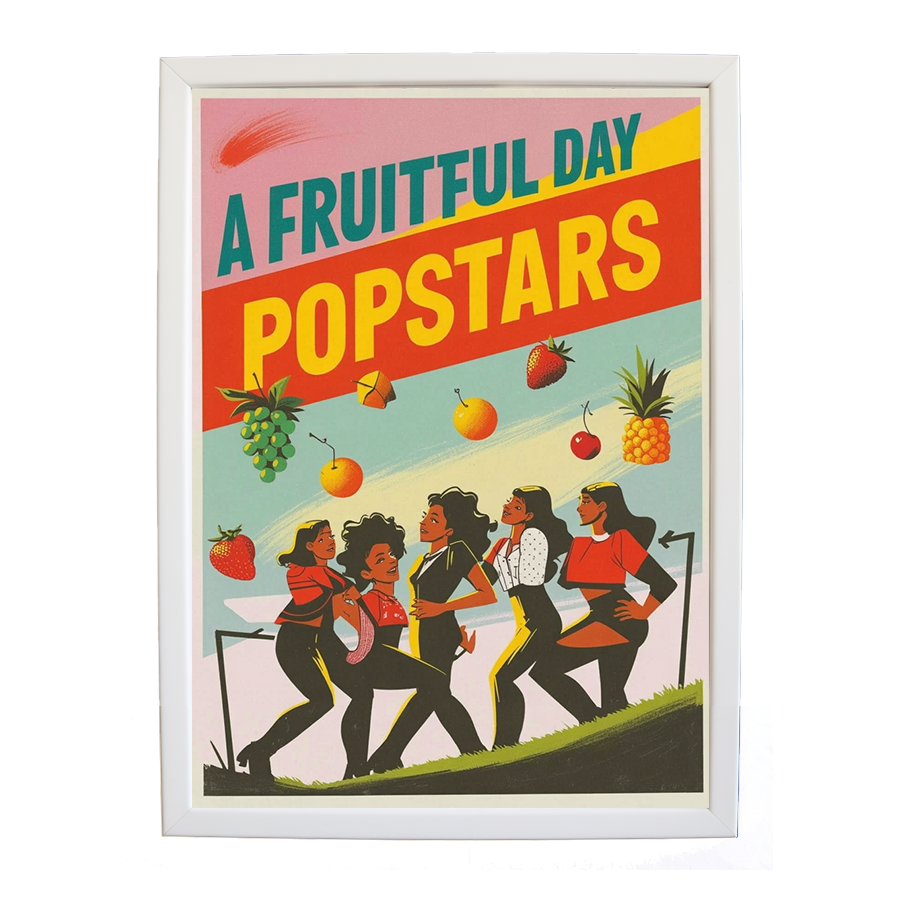 Popstars – Sound Inspired Wall Print – wall art print – A Fruitful Day – punchy electronic pop, four piece girl band – Music Stag