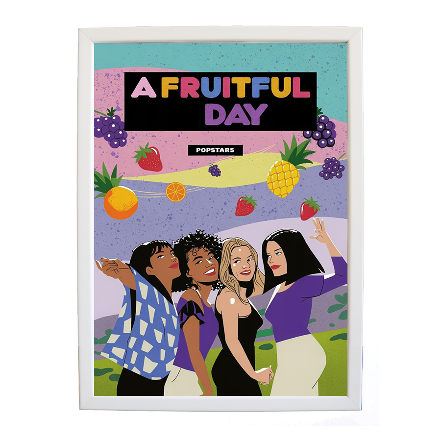 Popstars – Music Wall Art Print – wall art print – A Fruitful Day – punchy electronic pop, four piece girl band – Music Stag