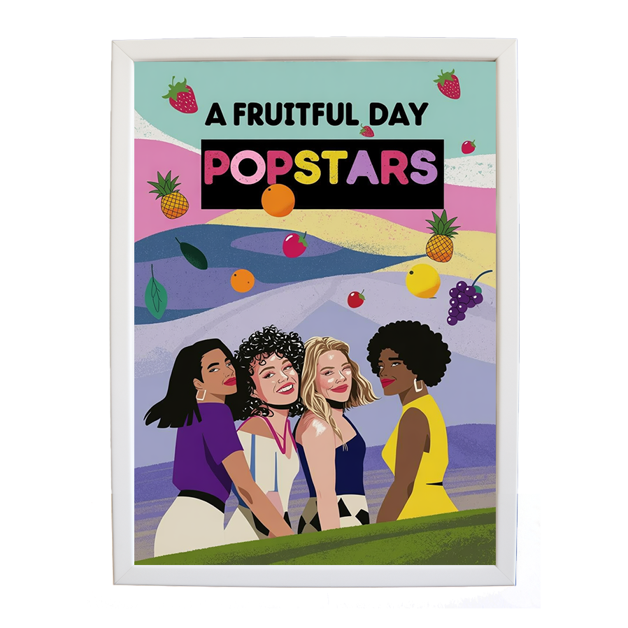 Popstars – Modern Wall Art for Music Lovers – wall art print – A Fruitful Day – punchy electronic pop, four piece girl band – Music Stag