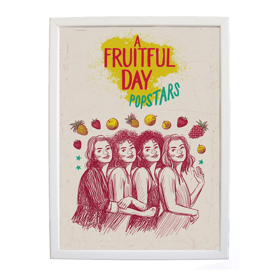 Popstars – Home Music Decor Print – wall art print – A Fruitful Day – punchy electronic pop, four piece girl band – Music Stag