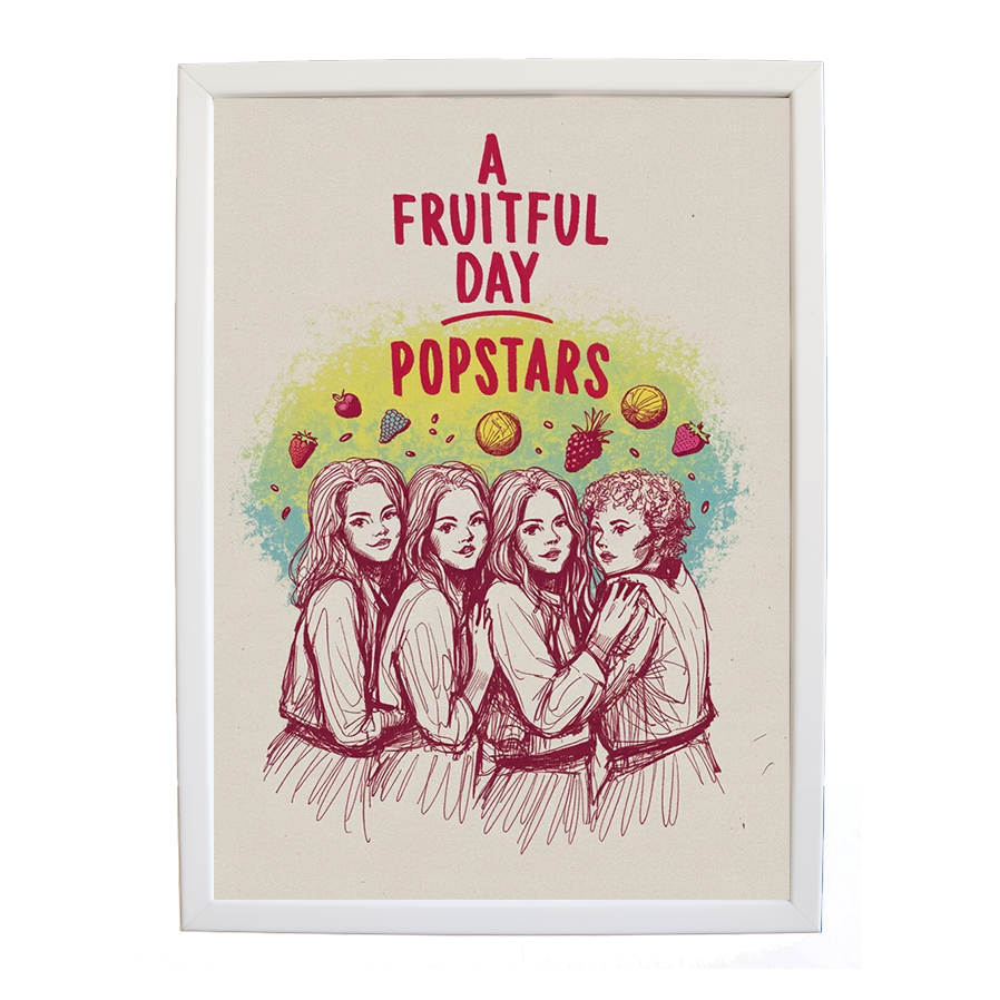 Popstars – Music Inspired Artwork – wall art print – A Fruitful Day – punchy electronic pop, four piece girl band – Music Stag