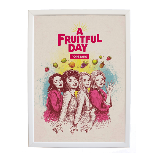 Popstars – Classic Music Poster – wall art print – A Fruitful Day – punchy electronic pop, four piece girl band – Music Stag