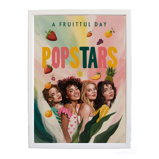 Popstars – Album Art Print – wall art print – A Fruitful Day – punchy electronic pop, four piece girl band – Music Stag