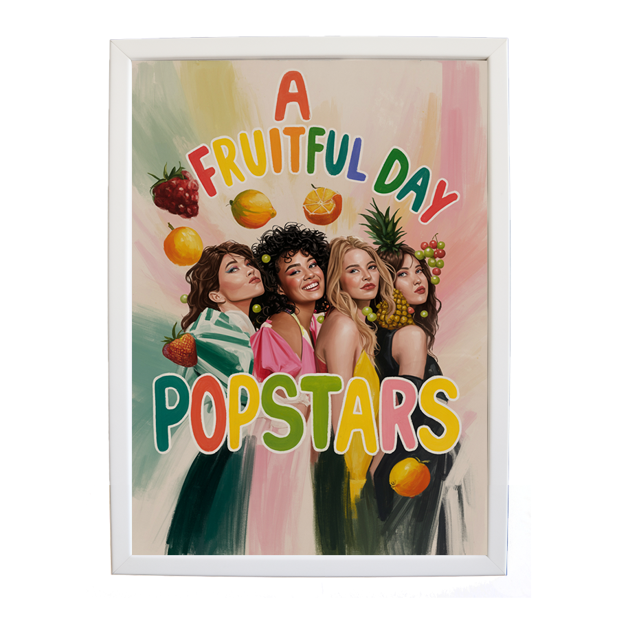 Popstars – Vintage Music Poster – wall art print – A Fruitful Day – punchy electronic pop, four piece girl band – Music Stag