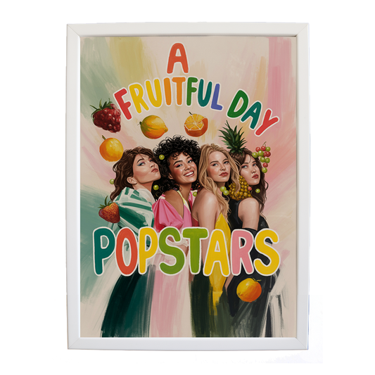 Popstars – Vintage Music Poster – wall art print – A Fruitful Day – punchy electronic pop, four piece girl band – Music Stag