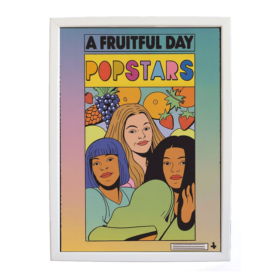 Popstars – Emotive Music Art – wall art print – A Fruitful Day – punchy electronic pop, four piece girl band – Music Stag