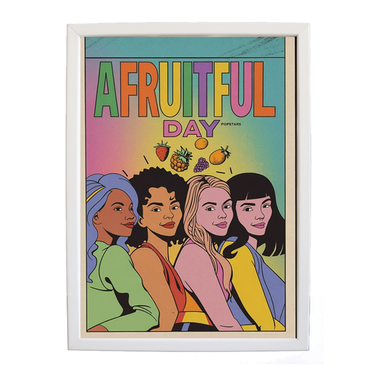 Popstars – Music Theme Poster – wall art print – A Fruitful Day – punchy electronic pop, four piece girl band – Music Stag