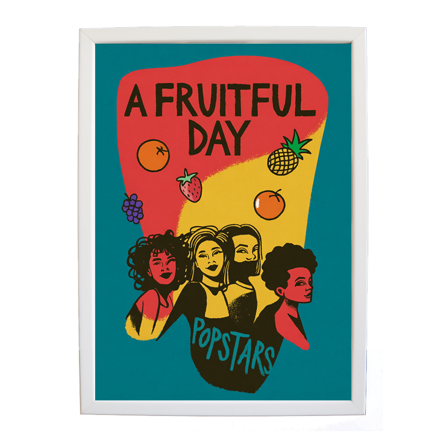 Popstars – Wall Art Print – wall art print – A Fruitful Day – punchy electronic pop, four piece girl band – Music Stag