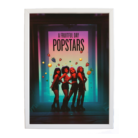 Popstars – Music Art Poster – wall art print – A Fruitful Day – punchy electronic pop, four piece girl band – Music Stag