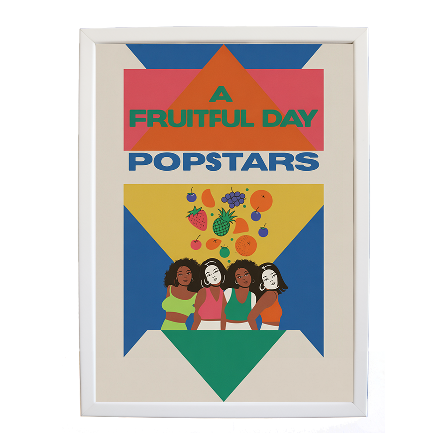 Popstars – Art Music Print – wall art print – A Fruitful Day – punchy electronic pop, four piece girl band – Music Stag
