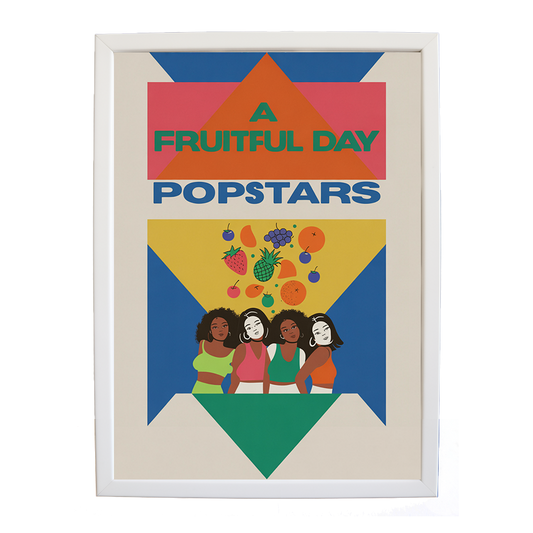Popstars – Art Music Print – wall art print – A Fruitful Day – punchy electronic pop, four piece girl band – Music Stag