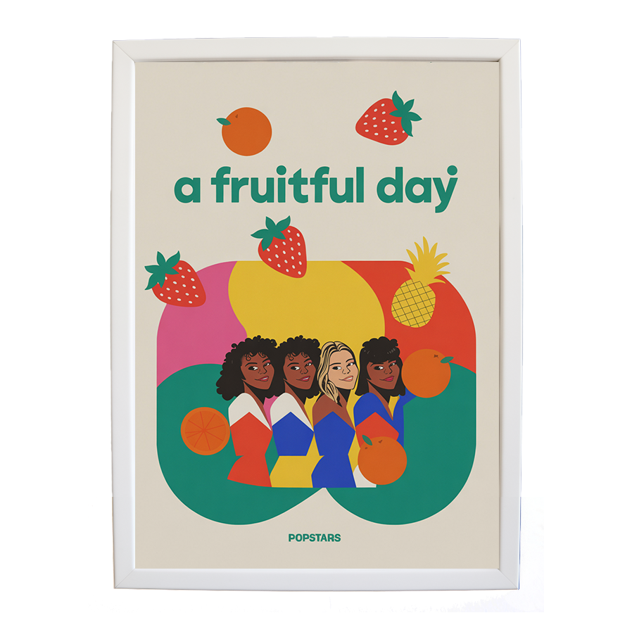 Popstars – Music Wall Art Print – wall art print – A Fruitful Day – punchy electronic pop, four piece girl band – Music Stag