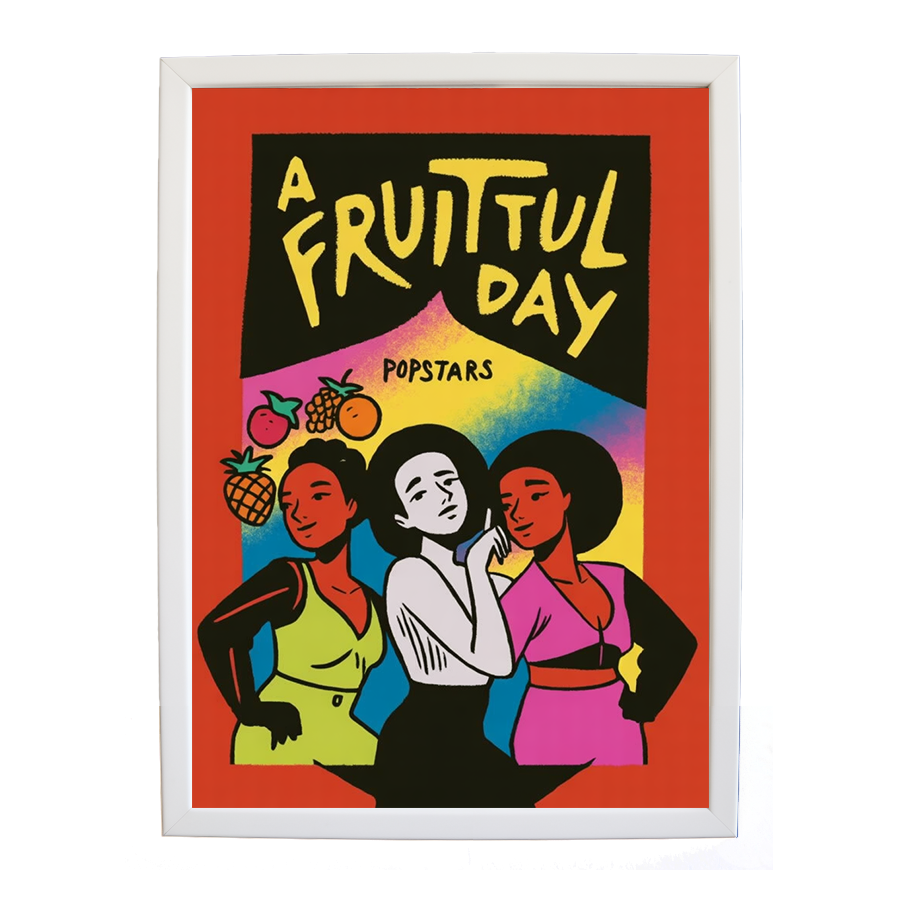 Popstars – Music Photography Poster – wall art print – A Fruitful Day – punchy electronic pop, four piece girl band – Music Stag