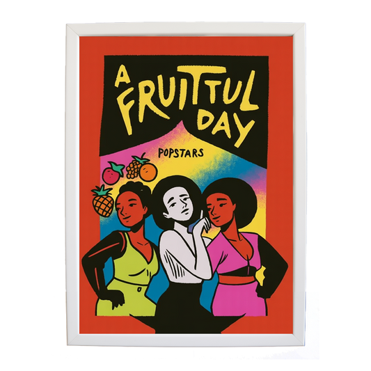 Popstars – Music Photography Poster – wall art print – A Fruitful Day – punchy electronic pop, four piece girl band – Music Stag