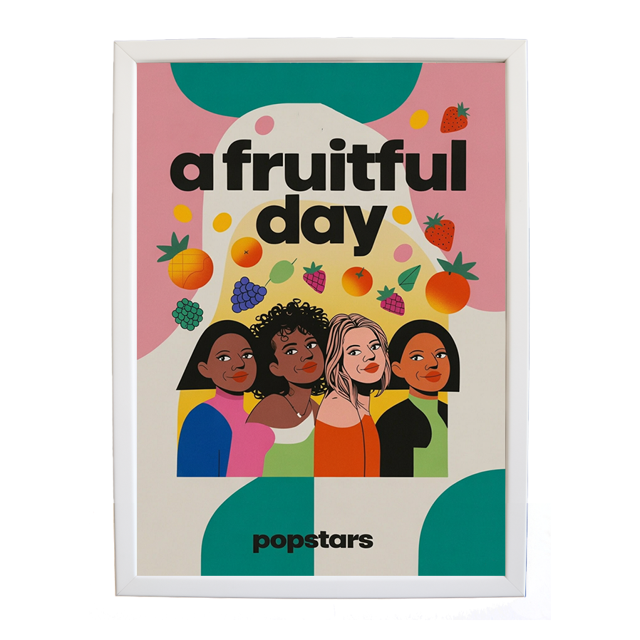 Popstars – Wall Art Print – wall art print – A Fruitful Day – punchy electronic pop, four piece girl band – Music Stag