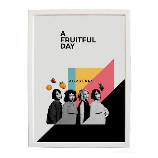 Popstars – Music Album Poster – wall art print – A Fruitful Day – punchy electronic pop, four piece girl band – Music Stag