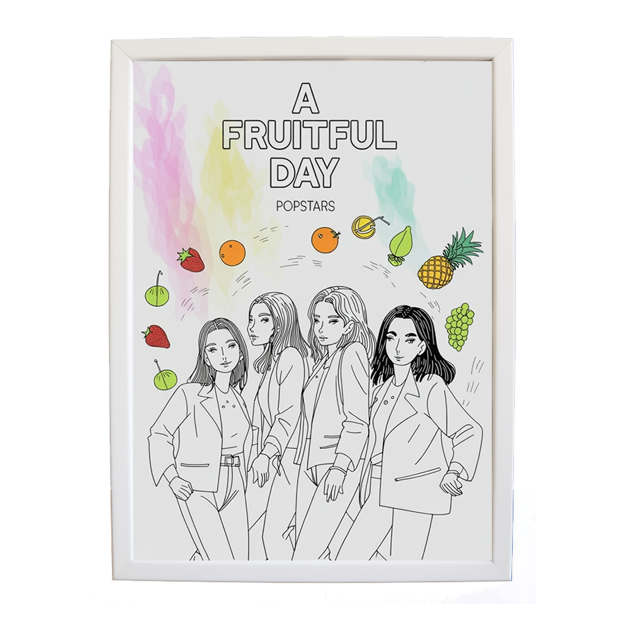 Popstars – Sound Inspired Wall Print – wall art print – A Fruitful Day – punchy electronic pop, four piece girl band – Music Stag