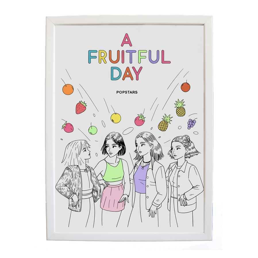 Popstars – Emotive Music Art – wall art print – A Fruitful Day – punchy electronic pop, four piece girl band – Music Stag