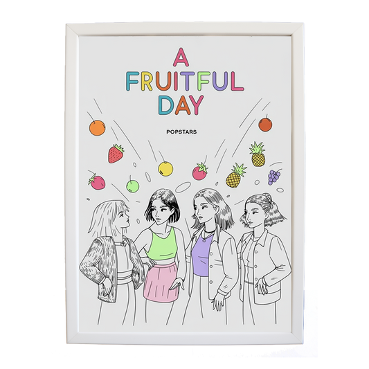 Popstars – Emotive Music Art – wall art print – A Fruitful Day – punchy electronic pop, four piece girl band – Music Stag