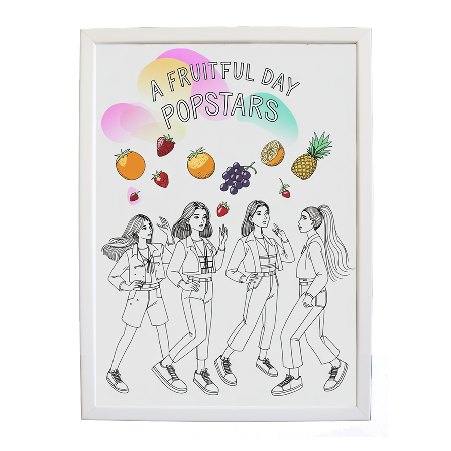 Popstars – Contemporary Music Wall Art – wall art print – A Fruitful Day – punchy electronic pop, four piece girl band – Music Stag