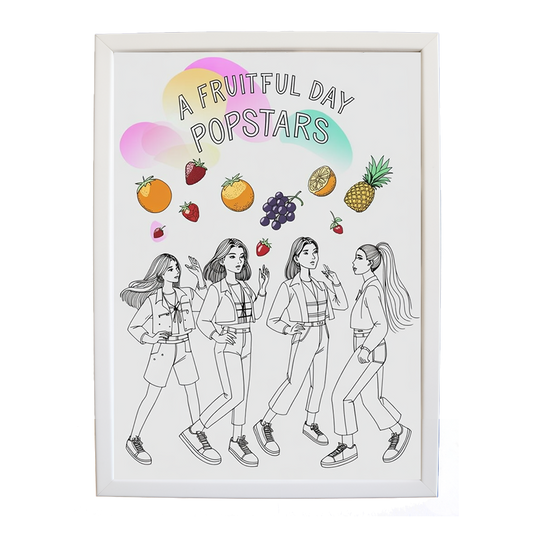 Popstars – Contemporary Music Wall Art – wall art print – A Fruitful Day – punchy electronic pop, four piece girl band – Music Stag