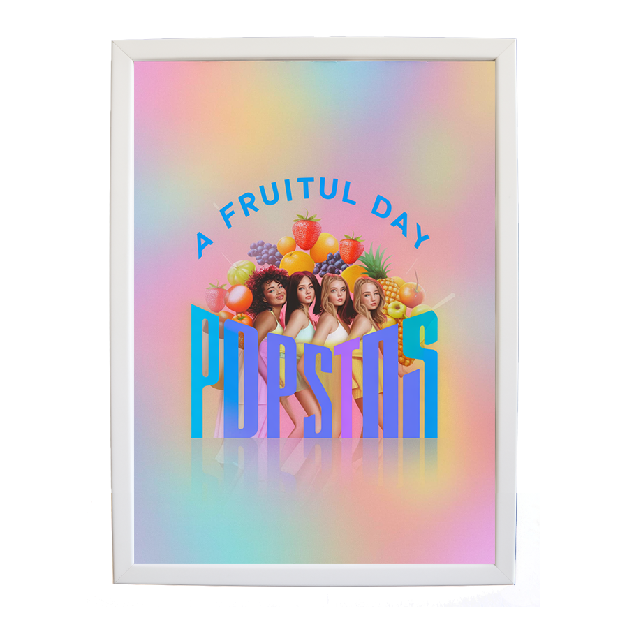 Popstars – Modern Wall Art for Music Lovers – wall art print – A Fruitful Day – punchy electronic pop, four piece girl band – Music Stag