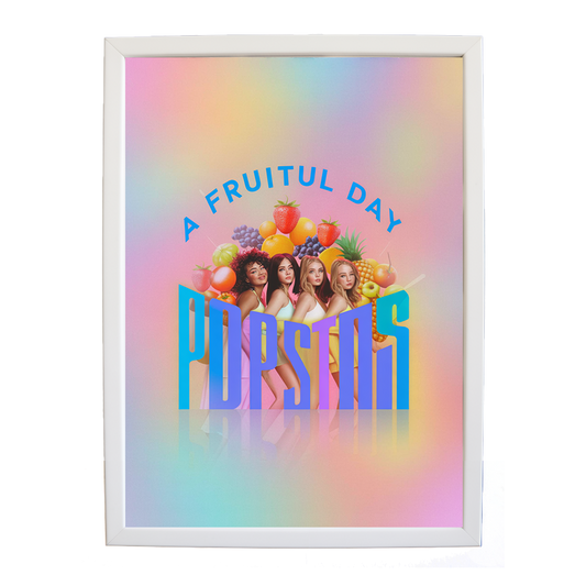 Popstars – Modern Wall Art for Music Lovers – wall art print – A Fruitful Day – punchy electronic pop, four piece girl band – Music Stag