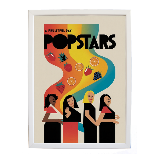 Popstars – Artistic Music Wall Decor – wall art print – A Fruitful Day – punchy electronic pop, four piece girl band – Music Stag