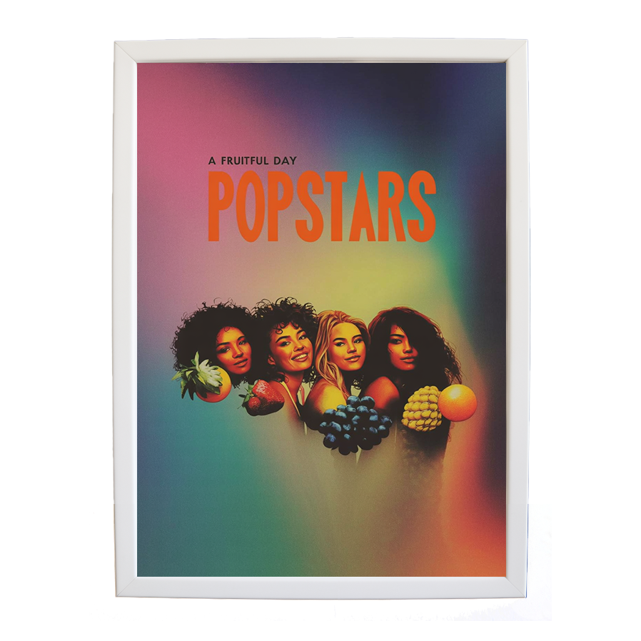 Popstars – Modern Wall Art for Music Lovers – wall art print – A Fruitful Day – punchy electronic pop, four piece girl band – Music Stag