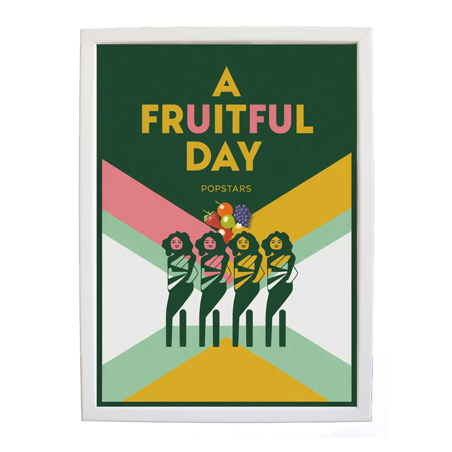Popstars – Song Art Print – wall art print – A Fruitful Day – punchy electronic pop, four piece girl band – Music Stag