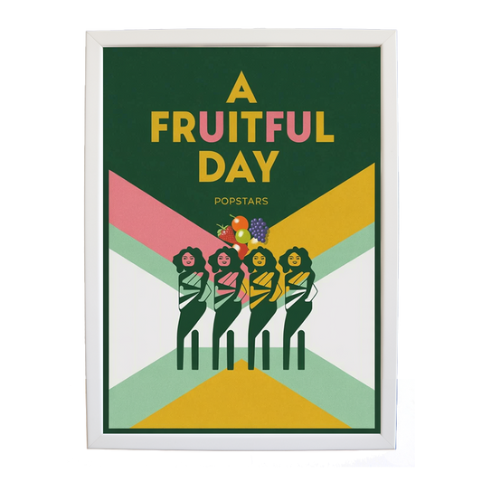 Popstars – Song Art Print – wall art print – A Fruitful Day – punchy electronic pop, four piece girl band – Music Stag