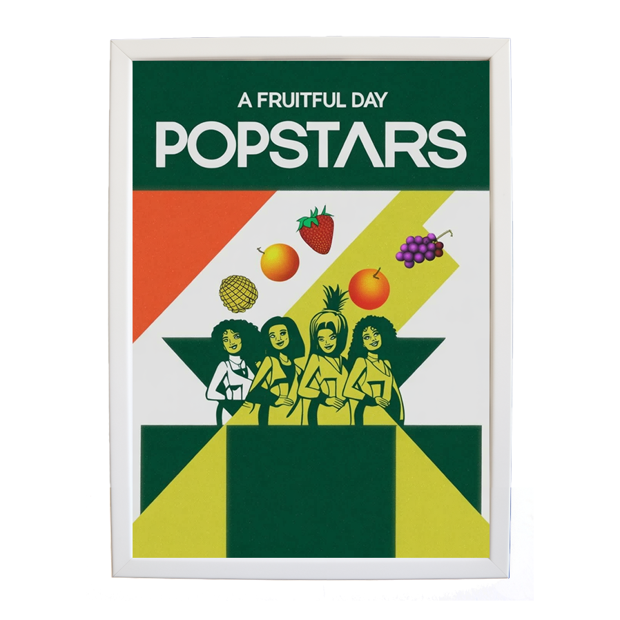 Popstars – Music Wall Art Print – wall art print – A Fruitful Day – punchy electronic pop, four piece girl band – Music Stag