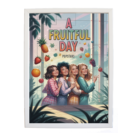 Popstars – Music Art Print – wall art print – A Fruitful Day – punchy electronic pop, four piece girl band – Music Stag