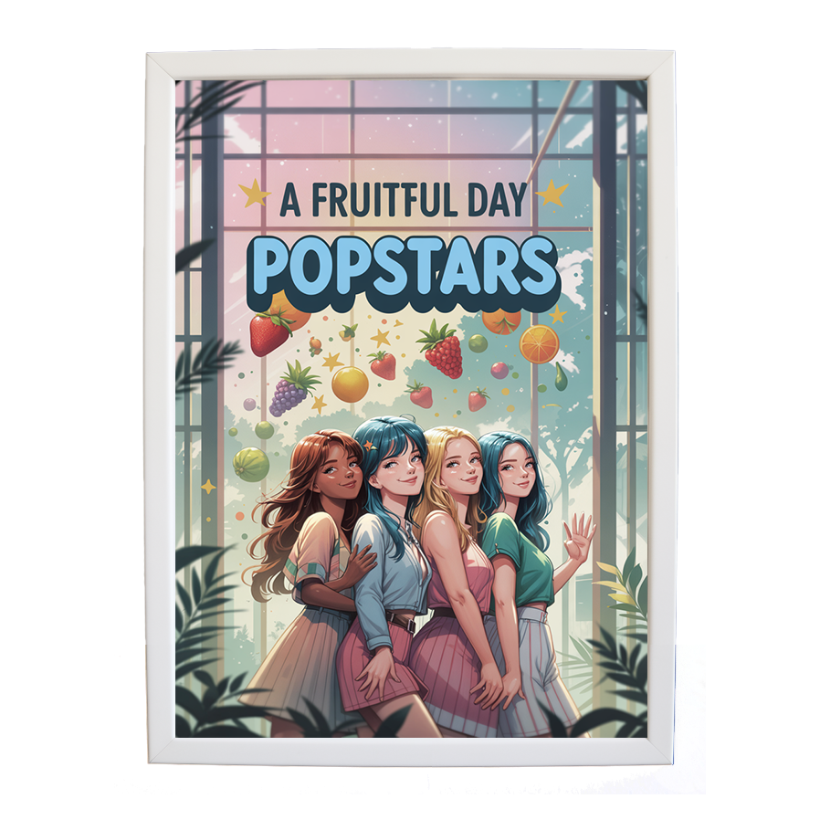 Popstars – Art Music Print – wall art print – A Fruitful Day – punchy electronic pop, four piece girl band – Music Stag