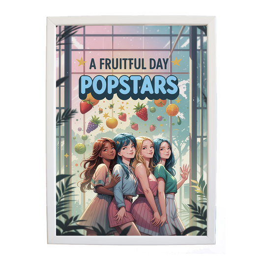 Popstars – Art Music Print – wall art print – A Fruitful Day – punchy electronic pop, four piece girl band – Music Stag