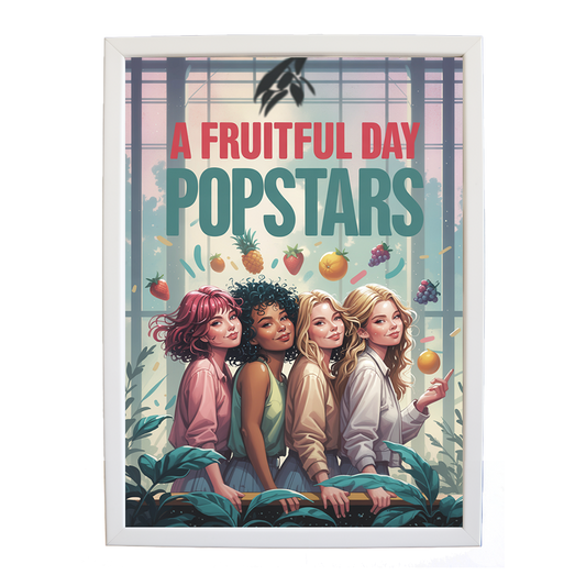 Popstars – Contemporary Music Wall Art – wall art print – A Fruitful Day – punchy electronic pop, four piece girl band – Music Stag