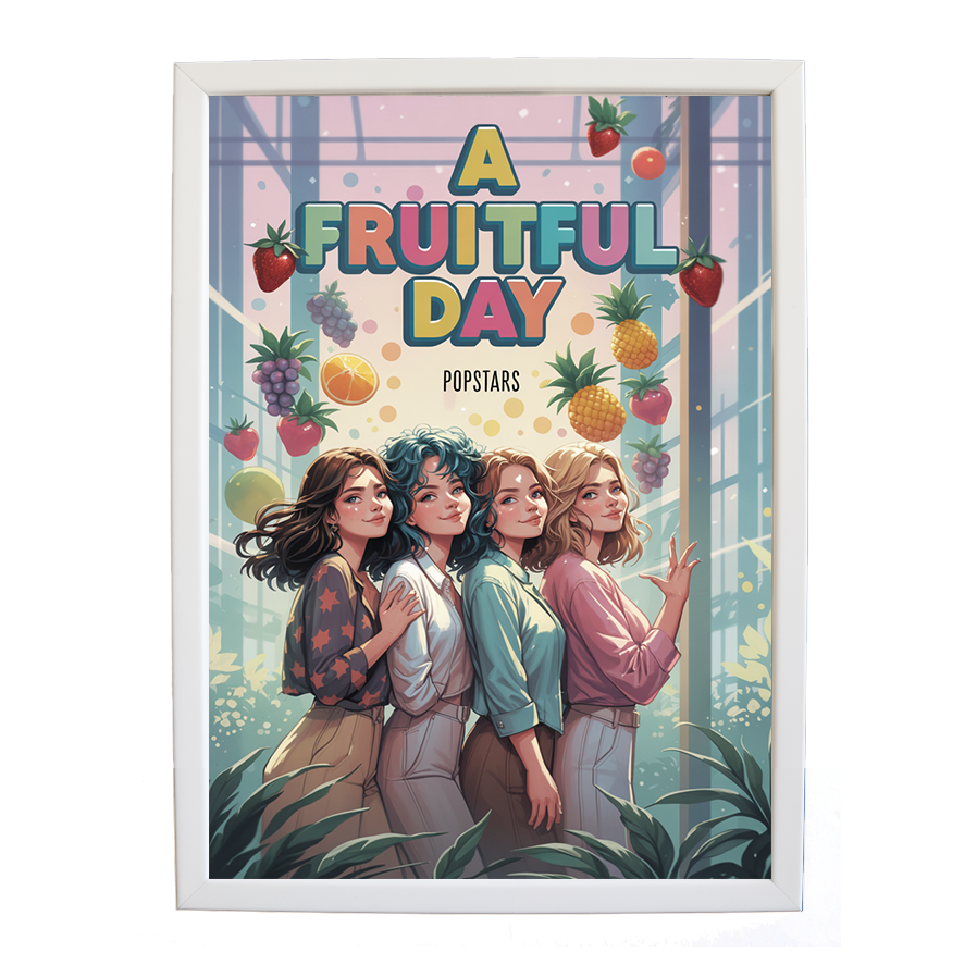 Popstars – Music Lover Wall Print – wall art print – A Fruitful Day – punchy electronic pop, four piece girl band – Music Stag