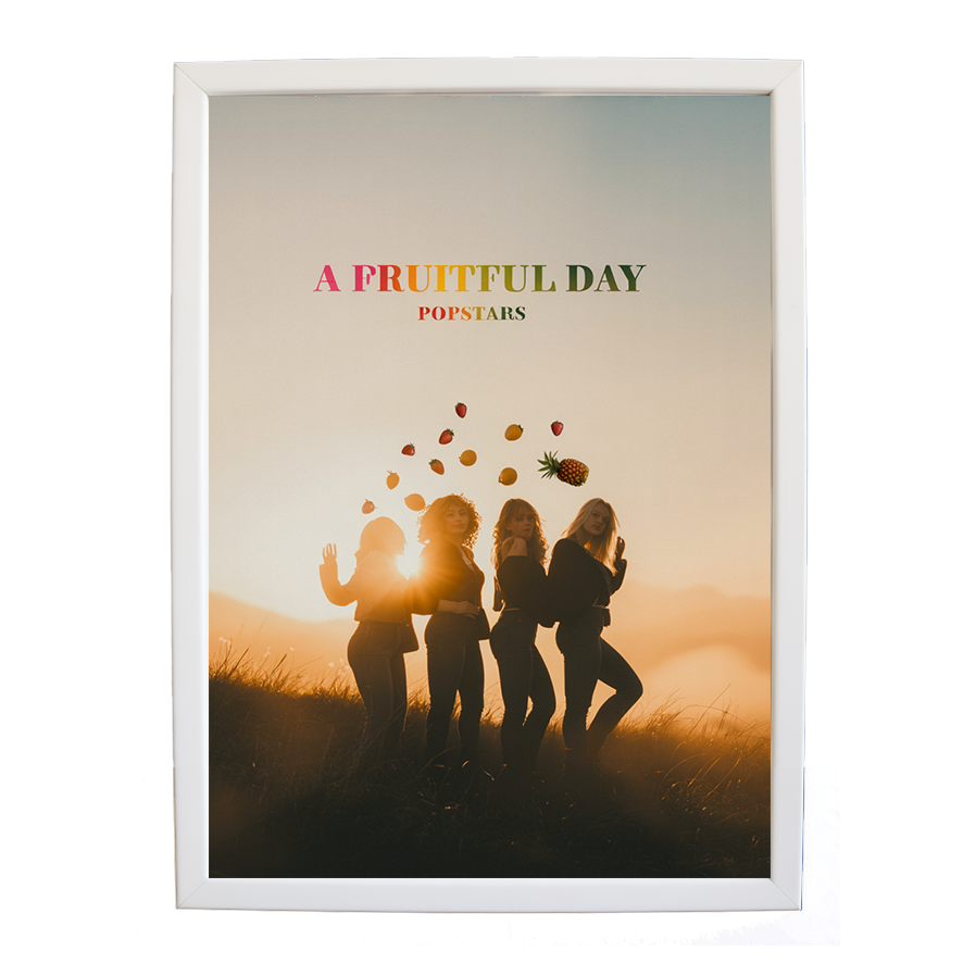 Popstars – Lyric Wall Art Print – wall art print – A Fruitful Day – punchy electronic pop, four piece girl band – Music Stag