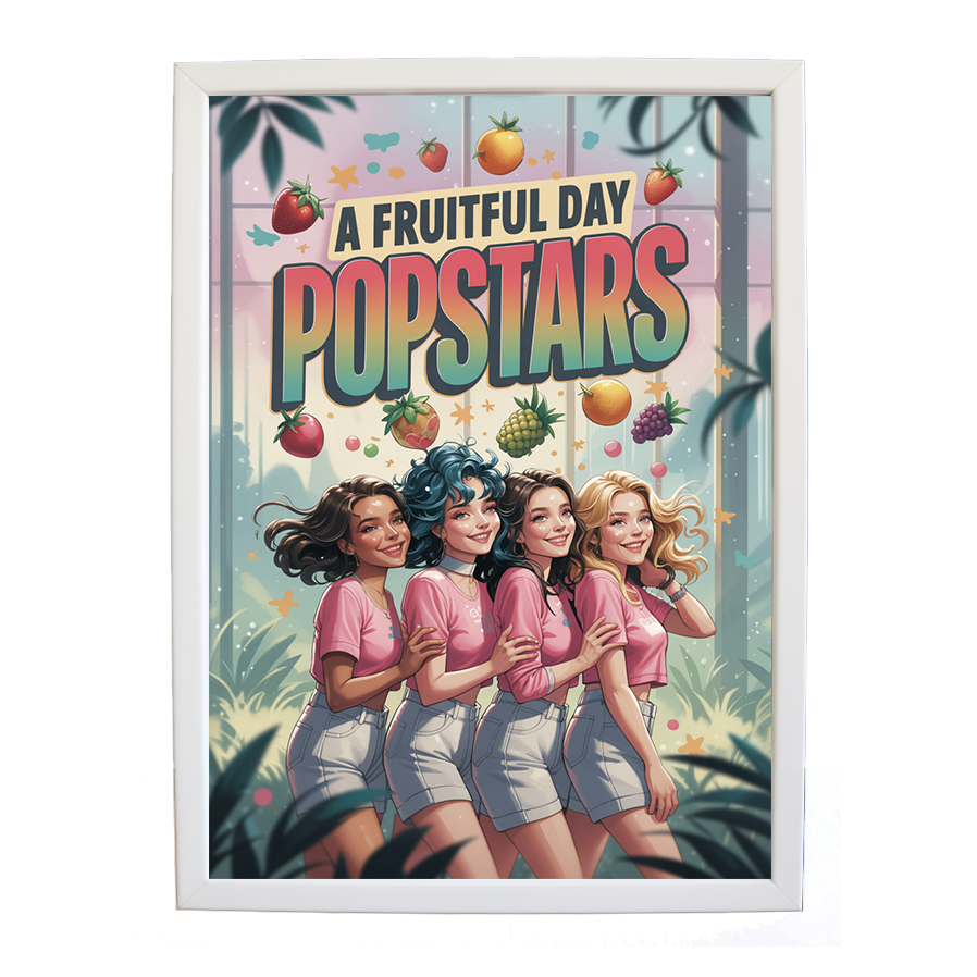 Popstars – Album Art Print – wall art print – A Fruitful Day – punchy electronic pop, four piece girl band – Music Stag