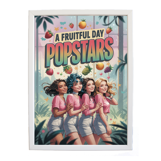 Popstars – Album Art Print – wall art print – A Fruitful Day – punchy electronic pop, four piece girl band – Music Stag
