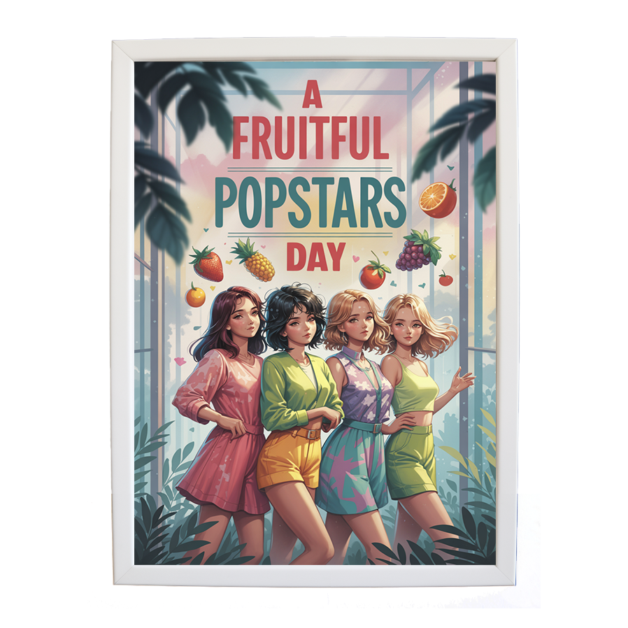 Popstars – Lyric Wall Art Print – wall art print – A Fruitful Day – punchy electronic pop, four piece girl band – Music Stag