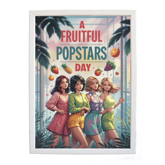 Popstars – Lyric Wall Art Print – wall art print – A Fruitful Day – punchy electronic pop, four piece girl band – Music Stag