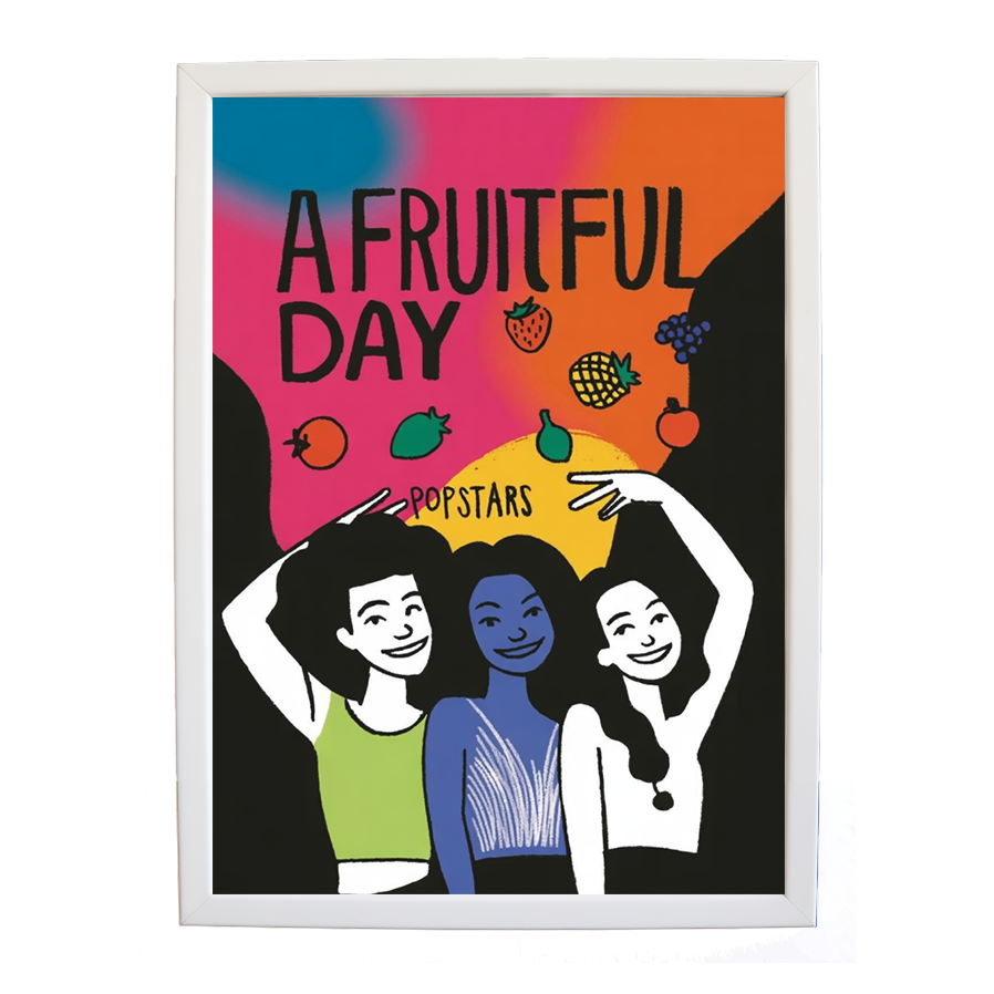 Popstars – Abstract Music Art – wall art print – A Fruitful Day – punchy electronic pop, four piece girl band – Music Stag