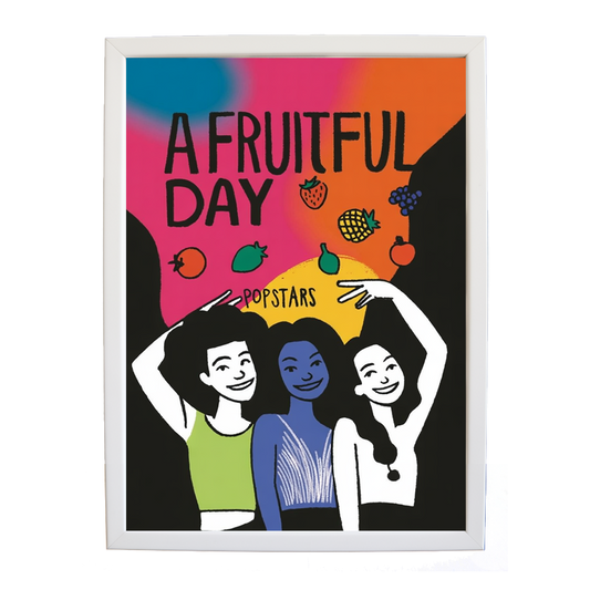 Popstars – Abstract Music Art – wall art print – A Fruitful Day – punchy electronic pop, four piece girl band – Music Stag