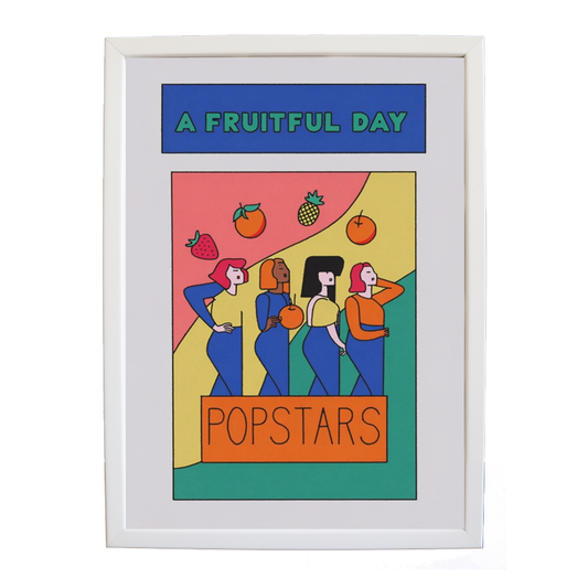 Popstars – Album Art Print – wall art print – A Fruitful Day – punchy electronic pop, four piece girl band – Music Stag