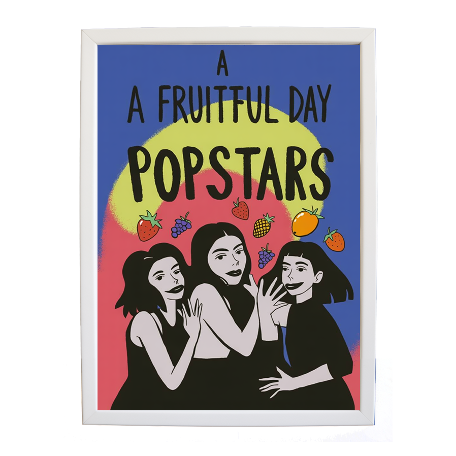 Popstars – Contemporary Music Wall Art – wall art print – A Fruitful Day – punchy electronic pop, four piece girl band – Music Stag