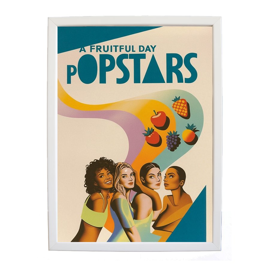 Popstars – Contemporary Music Wall Art – wall art print – A Fruitful Day – punchy electronic pop, four piece girl band – Music Stag